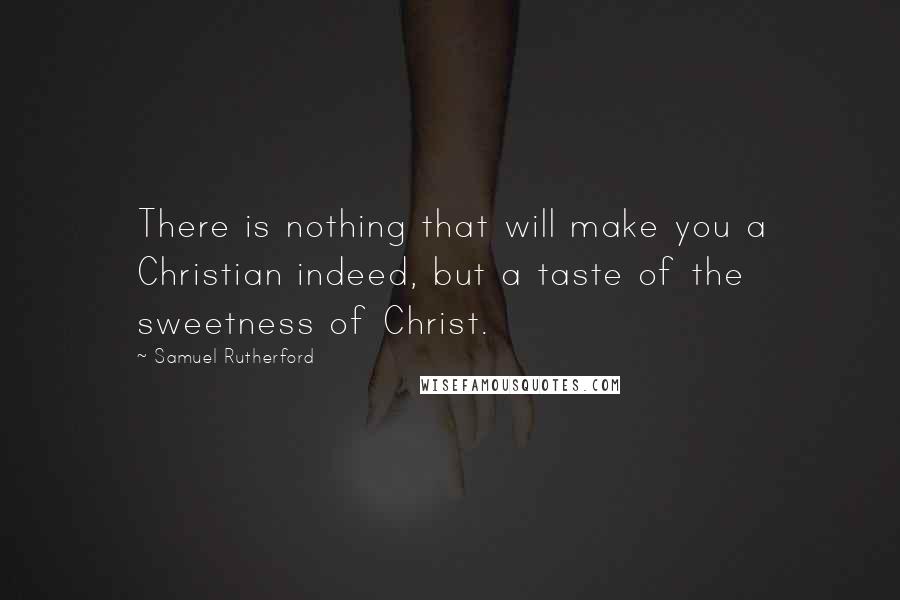 Samuel Rutherford Quotes: There is nothing that will make you a Christian indeed, but a taste of the sweetness of Christ.