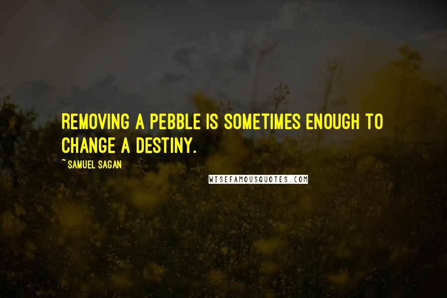 Samuel Sagan Quotes: Removing a pebble is sometimes enough to change a destiny.