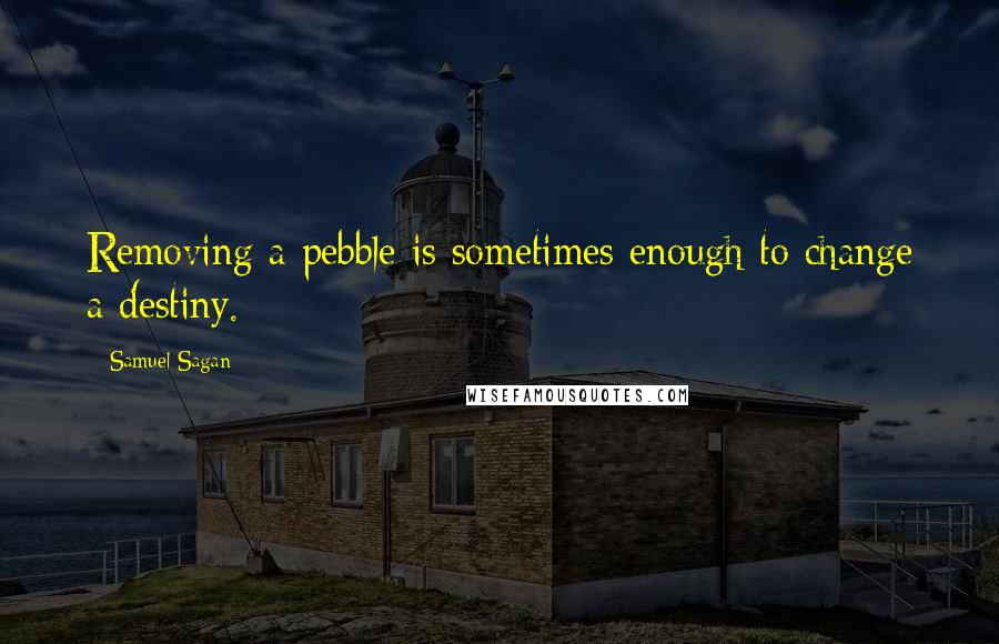 Samuel Sagan Quotes: Removing a pebble is sometimes enough to change a destiny.