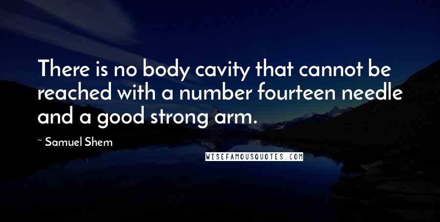 Samuel Shem Quotes: There is no body cavity that cannot be reached with a number fourteen needle and a good strong arm.