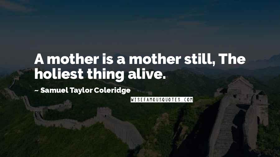 Samuel Taylor Coleridge Quotes: A mother is a mother still, The holiest thing alive.