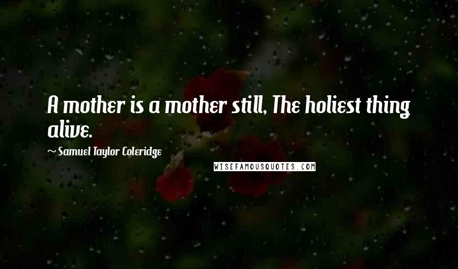Samuel Taylor Coleridge Quotes: A mother is a mother still, The holiest thing alive.