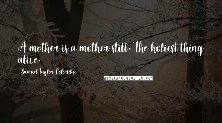 Samuel Taylor Coleridge Quotes: A mother is a mother still, The holiest thing alive.