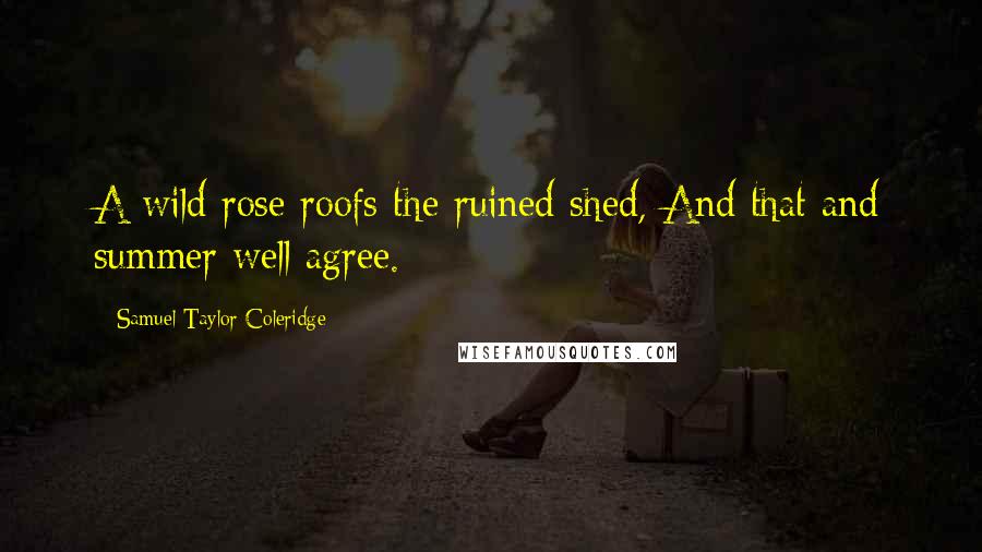 Samuel Taylor Coleridge Quotes: A wild rose roofs the ruined shed, And that and summer well agree.