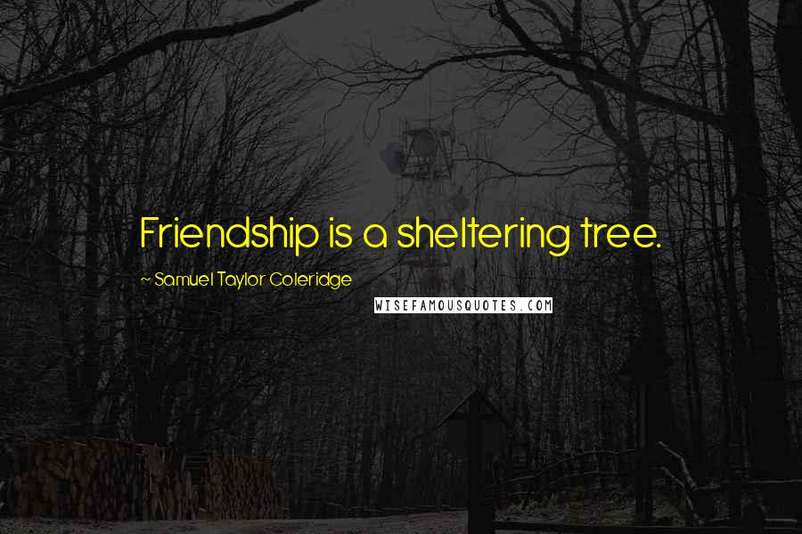 Samuel Taylor Coleridge Quotes: Friendship is a sheltering tree.