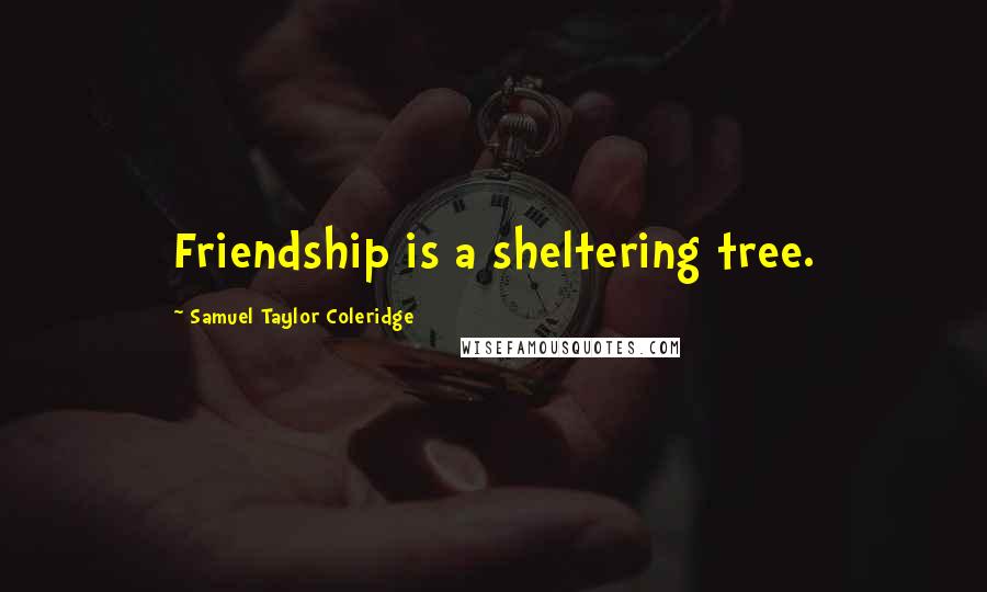 Samuel Taylor Coleridge Quotes: Friendship is a sheltering tree.