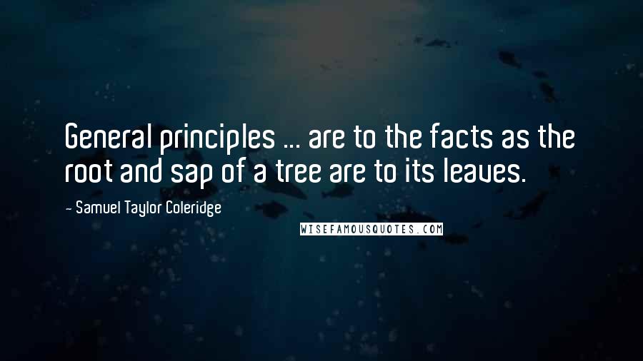 Samuel Taylor Coleridge Quotes: General principles ... are to the facts as the root and sap of a tree are to its leaves.