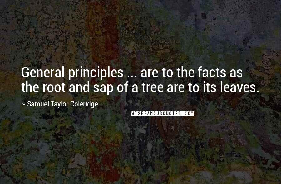 Samuel Taylor Coleridge Quotes: General principles ... are to the facts as the root and sap of a tree are to its leaves.