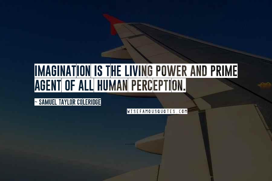 Samuel Taylor Coleridge Quotes: Imagination is the living power and prime agent of all human perception.