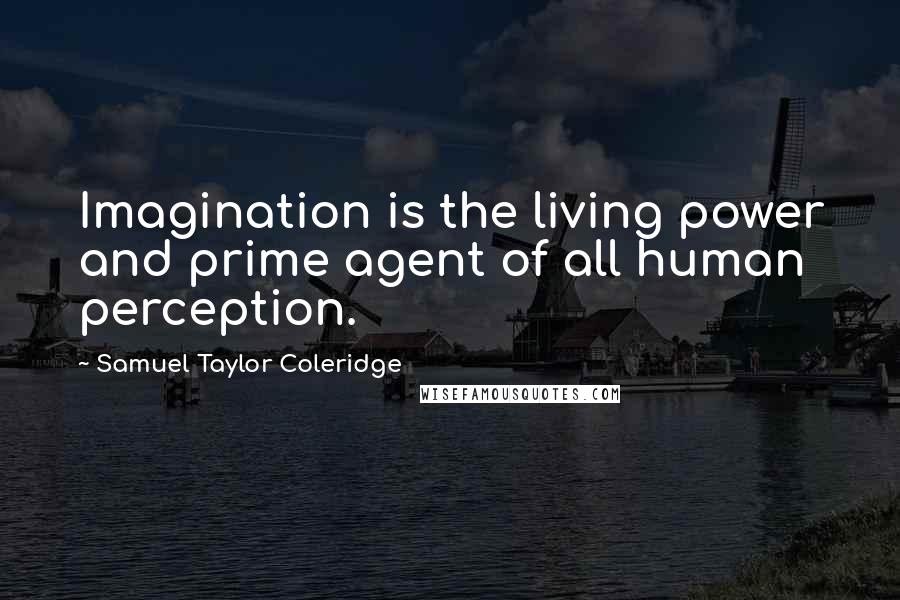 Samuel Taylor Coleridge Quotes: Imagination is the living power and prime agent of all human perception.