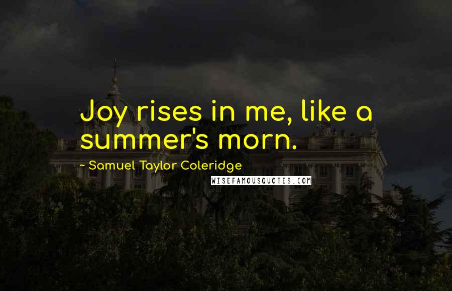 Samuel Taylor Coleridge Quotes: Joy rises in me, like a summer's morn.