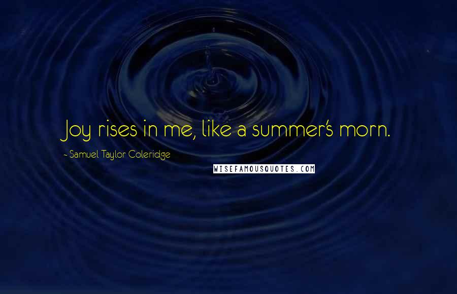 Samuel Taylor Coleridge Quotes: Joy rises in me, like a summer's morn.