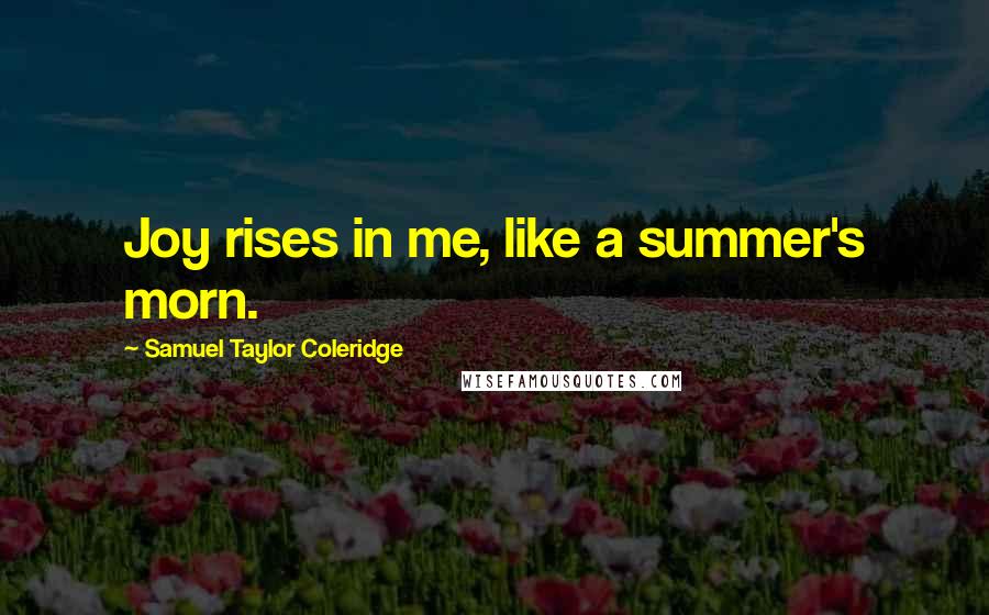 Samuel Taylor Coleridge Quotes: Joy rises in me, like a summer's morn.