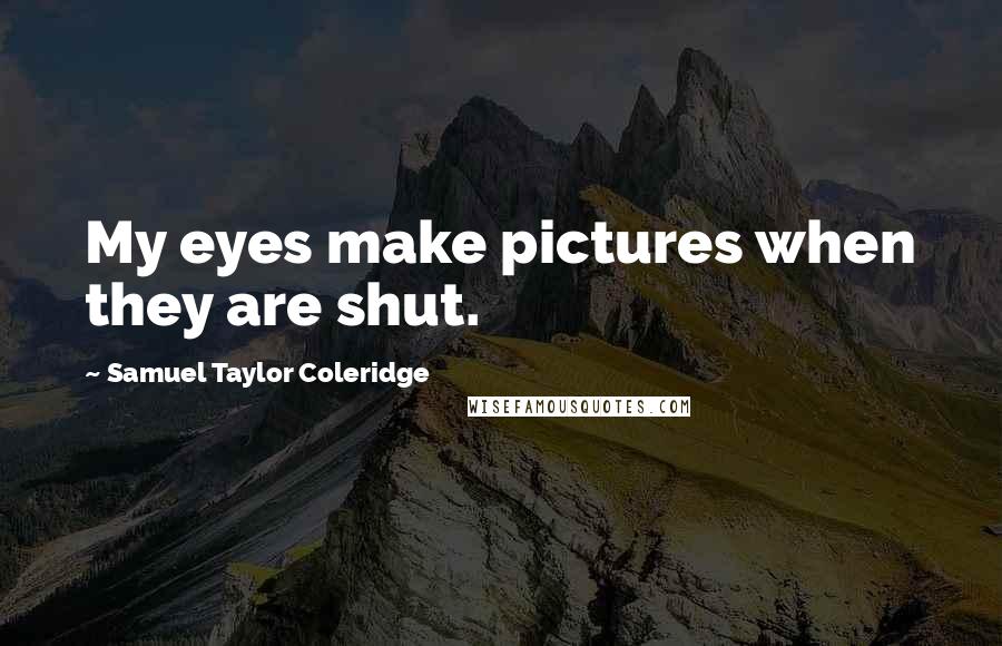 Samuel Taylor Coleridge Quotes: My eyes make pictures when they are shut.