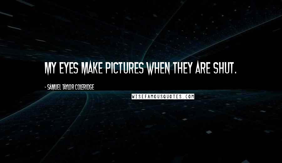 Samuel Taylor Coleridge Quotes: My eyes make pictures when they are shut.