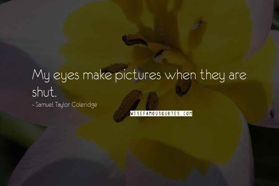 Samuel Taylor Coleridge Quotes: My eyes make pictures when they are shut.