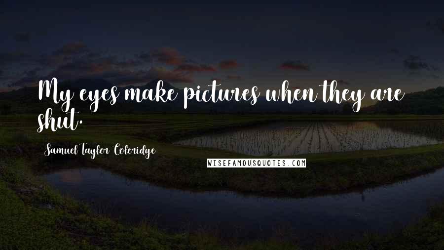 Samuel Taylor Coleridge Quotes: My eyes make pictures when they are shut.