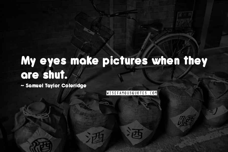 Samuel Taylor Coleridge Quotes: My eyes make pictures when they are shut.