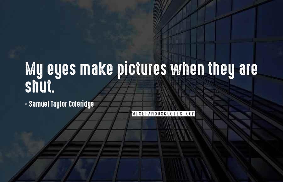Samuel Taylor Coleridge Quotes: My eyes make pictures when they are shut.