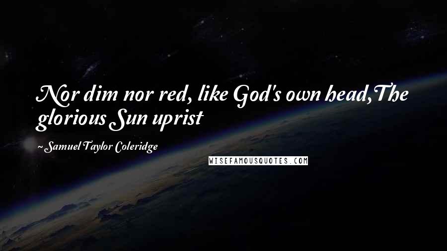 Samuel Taylor Coleridge Quotes: Nor dim nor red, like God's own head,The glorious Sun uprist