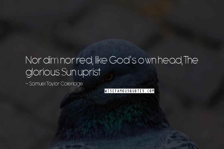 Samuel Taylor Coleridge Quotes: Nor dim nor red, like God's own head,The glorious Sun uprist