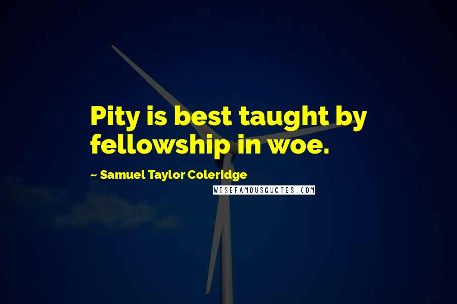 Samuel Taylor Coleridge Quotes: Pity is best taught by fellowship in woe.