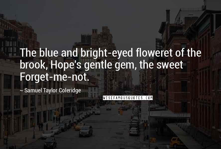 Samuel Taylor Coleridge Quotes: The blue and bright-eyed floweret of the brook, Hope's gentle gem, the sweet Forget-me-not.