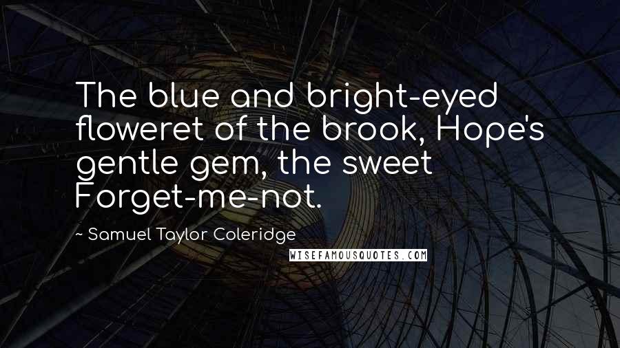 Samuel Taylor Coleridge Quotes: The blue and bright-eyed floweret of the brook, Hope's gentle gem, the sweet Forget-me-not.