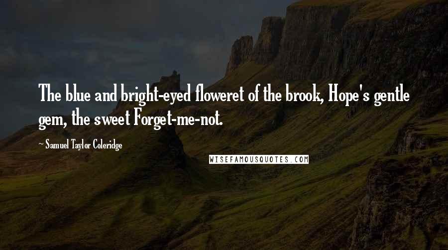 Samuel Taylor Coleridge Quotes: The blue and bright-eyed floweret of the brook, Hope's gentle gem, the sweet Forget-me-not.