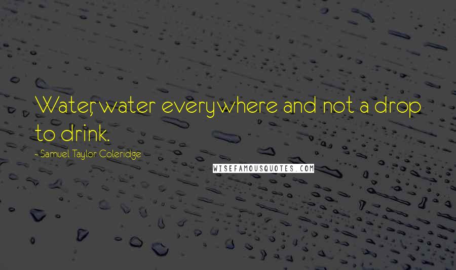 Samuel Taylor Coleridge Quotes: Water, water everywhere and not a drop to drink.