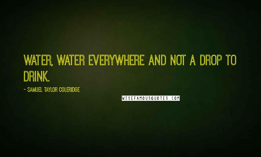 Samuel Taylor Coleridge Quotes: Water, water everywhere and not a drop to drink.