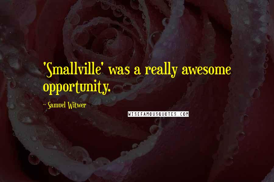 Samuel Witwer Quotes: 'Smallville' was a really awesome opportunity.
