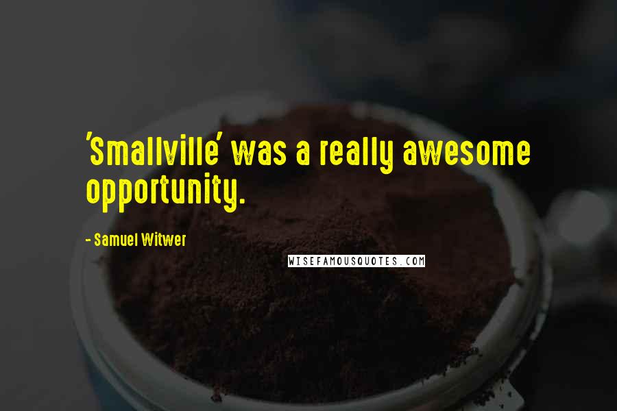 Samuel Witwer Quotes: 'Smallville' was a really awesome opportunity.