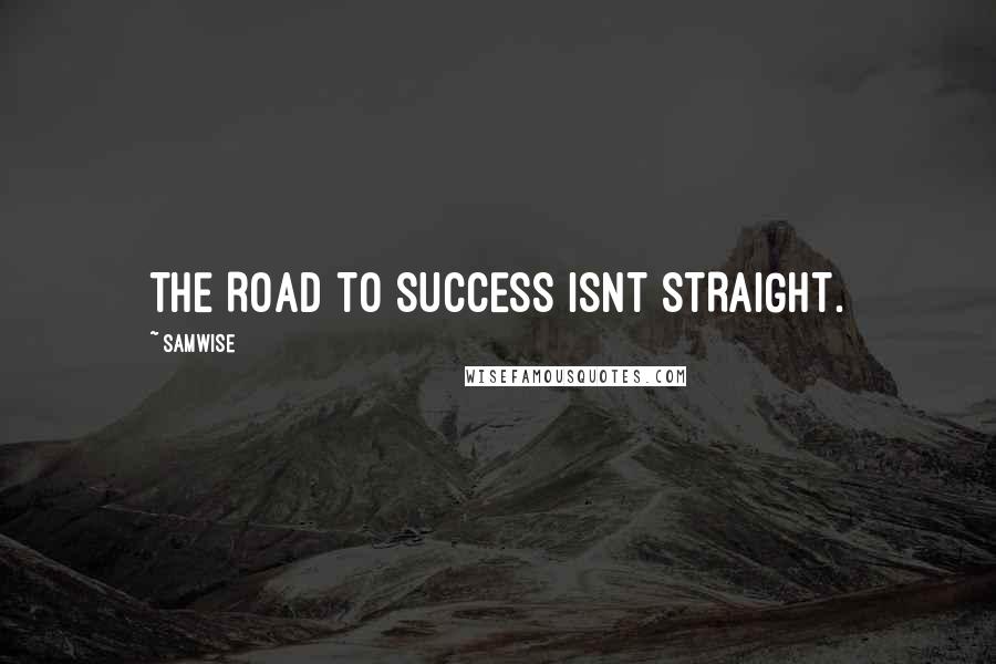 Samwise Quotes: THE ROAD TO SUCCESS ISNT STRAIGHT.