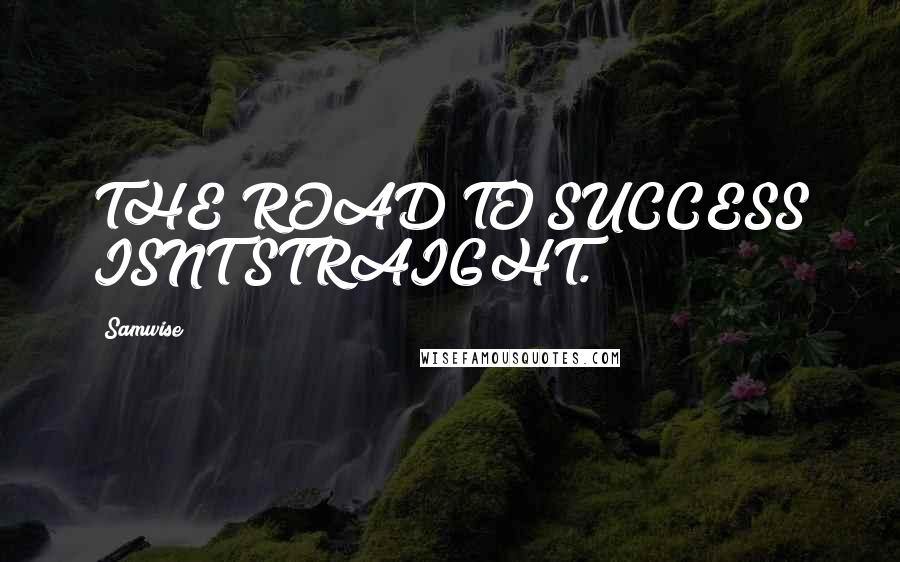 Samwise Quotes: THE ROAD TO SUCCESS ISNT STRAIGHT.