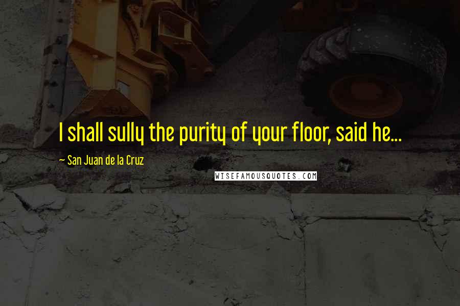 San Juan De La Cruz Quotes: I shall sully the purity of your floor, said he...