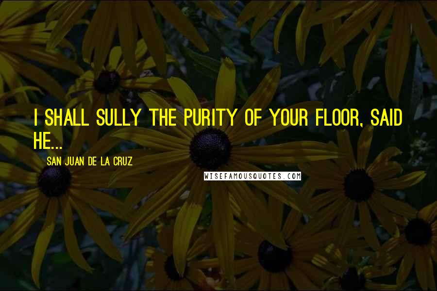 San Juan De La Cruz Quotes: I shall sully the purity of your floor, said he...