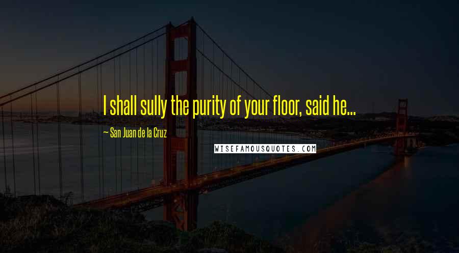 San Juan De La Cruz Quotes: I shall sully the purity of your floor, said he...
