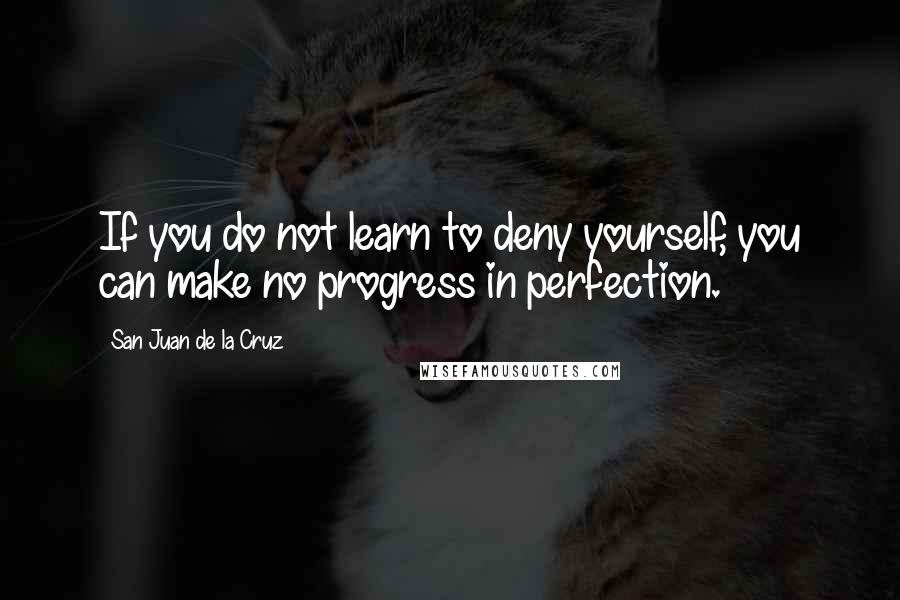 San Juan De La Cruz Quotes: If you do not learn to deny yourself, you can make no progress in perfection.