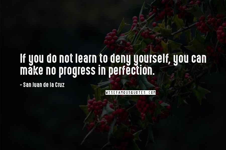 San Juan De La Cruz Quotes: If you do not learn to deny yourself, you can make no progress in perfection.