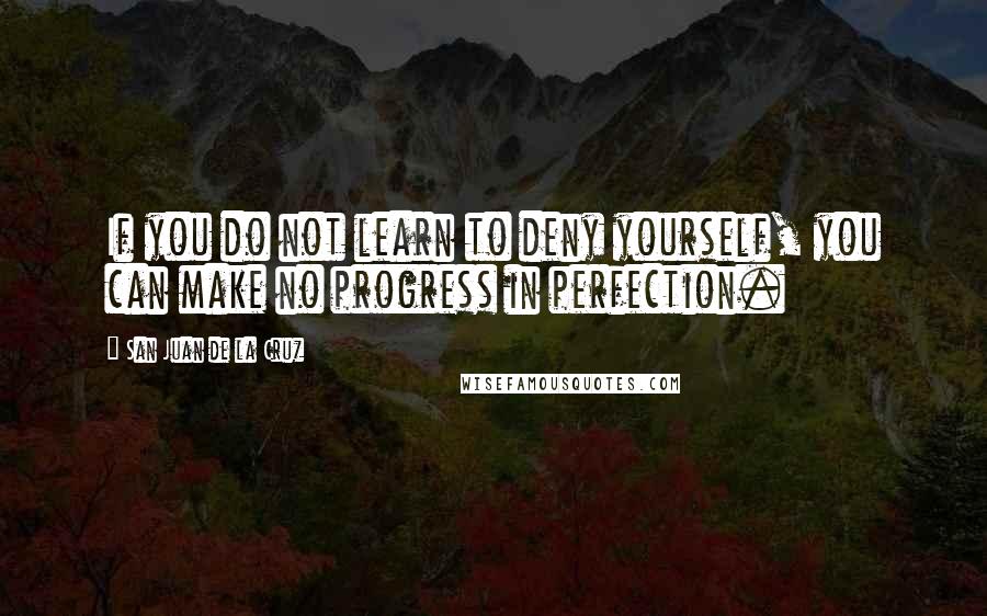 San Juan De La Cruz Quotes: If you do not learn to deny yourself, you can make no progress in perfection.