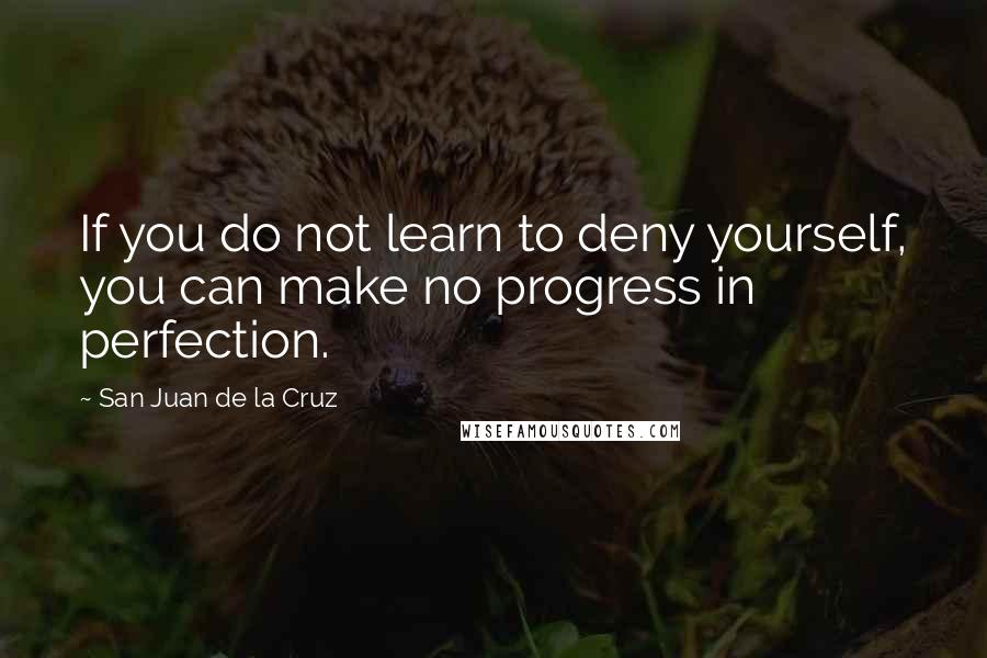 San Juan De La Cruz Quotes: If you do not learn to deny yourself, you can make no progress in perfection.