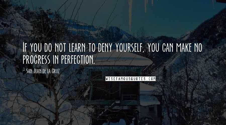 San Juan De La Cruz Quotes: If you do not learn to deny yourself, you can make no progress in perfection.