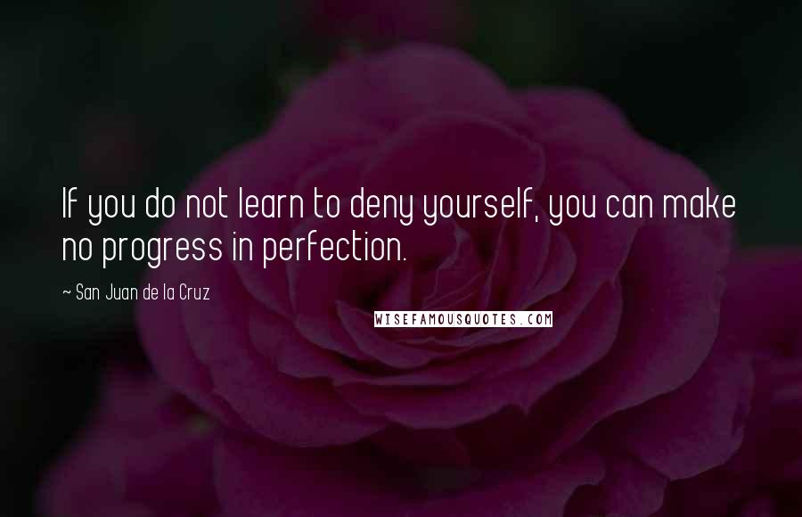 San Juan De La Cruz Quotes: If you do not learn to deny yourself, you can make no progress in perfection.