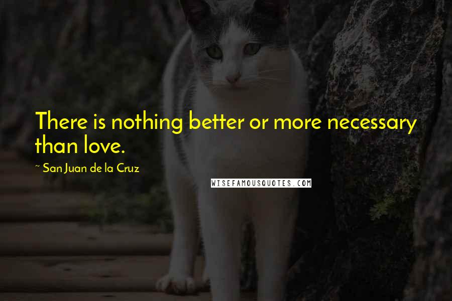 San Juan De La Cruz Quotes: There is nothing better or more necessary than love.