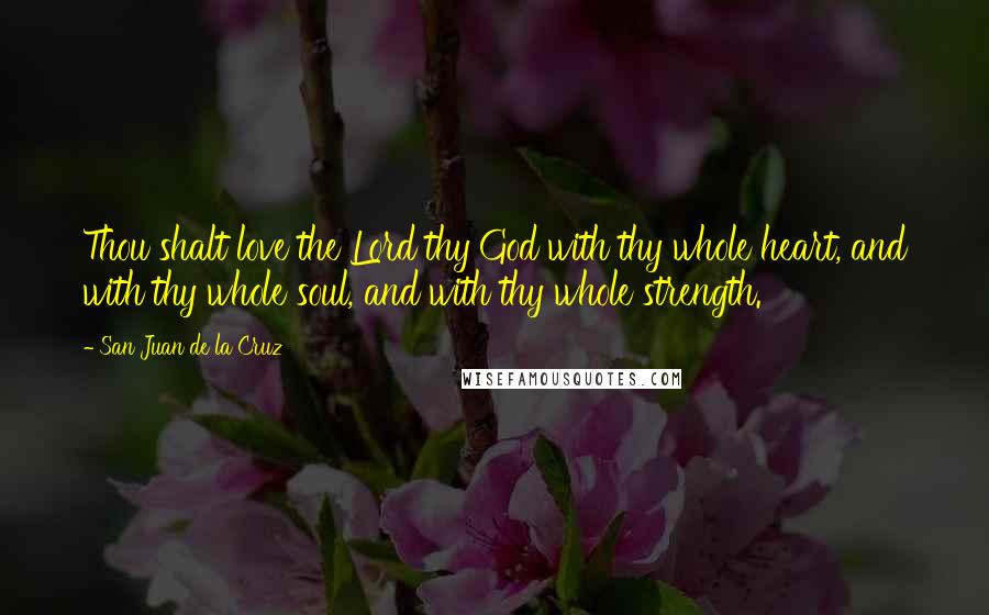 San Juan De La Cruz Quotes: Thou shalt love the Lord thy God with thy whole heart, and with thy whole soul, and with thy whole strength.