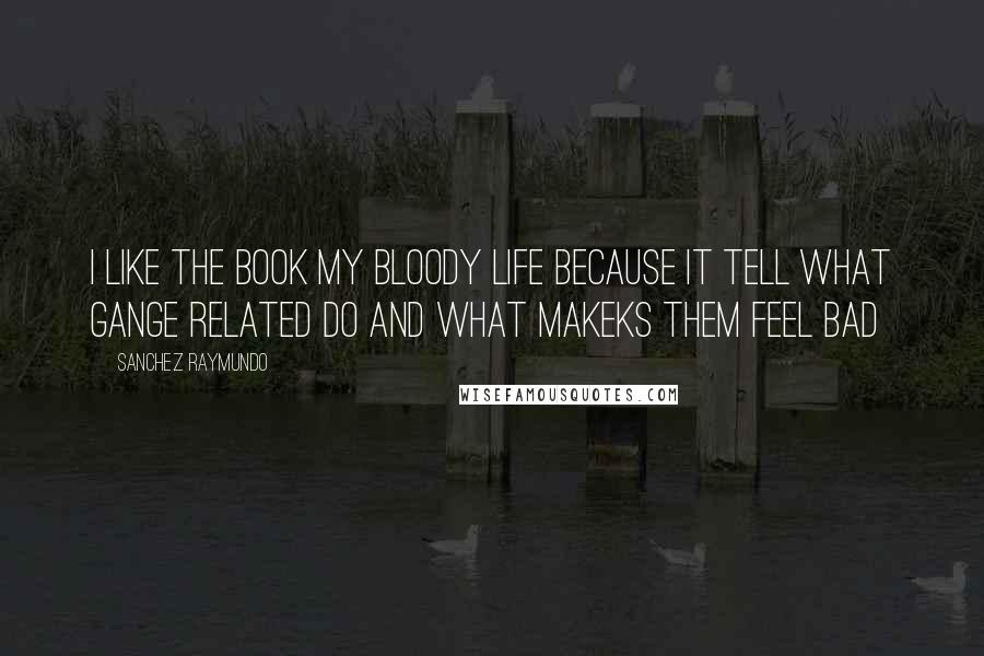 Sanchez Raymundo Quotes: I like the book my bloody life because it tell what gange related do and what makeks them feel bad