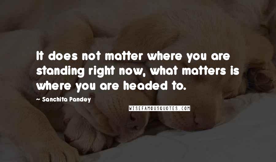 Sanchita Pandey Quotes: It does not matter where you are standing right now, what matters is where you are headed to.