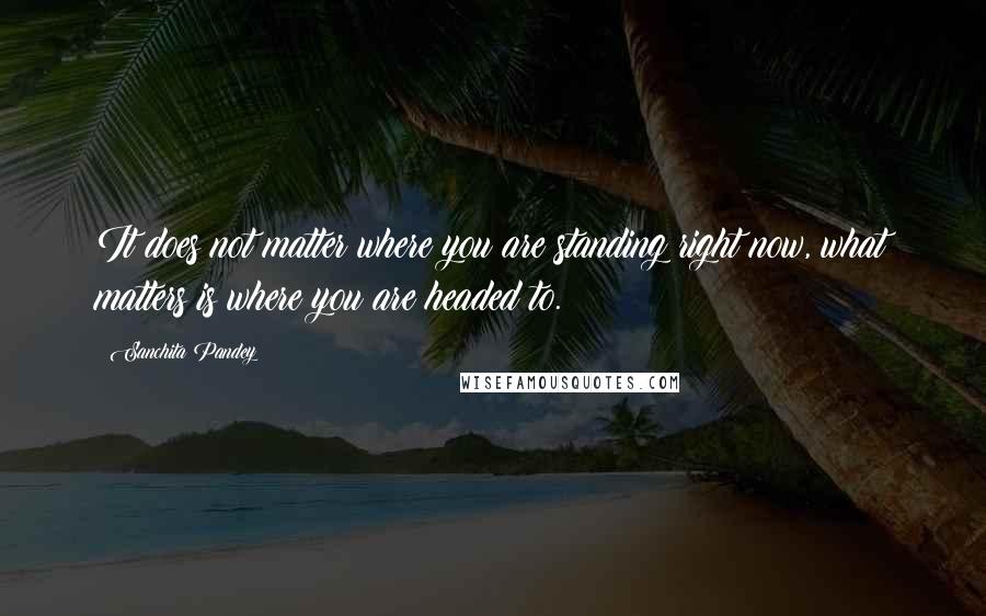 Sanchita Pandey Quotes: It does not matter where you are standing right now, what matters is where you are headed to.