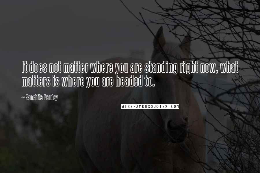 Sanchita Pandey Quotes: It does not matter where you are standing right now, what matters is where you are headed to.